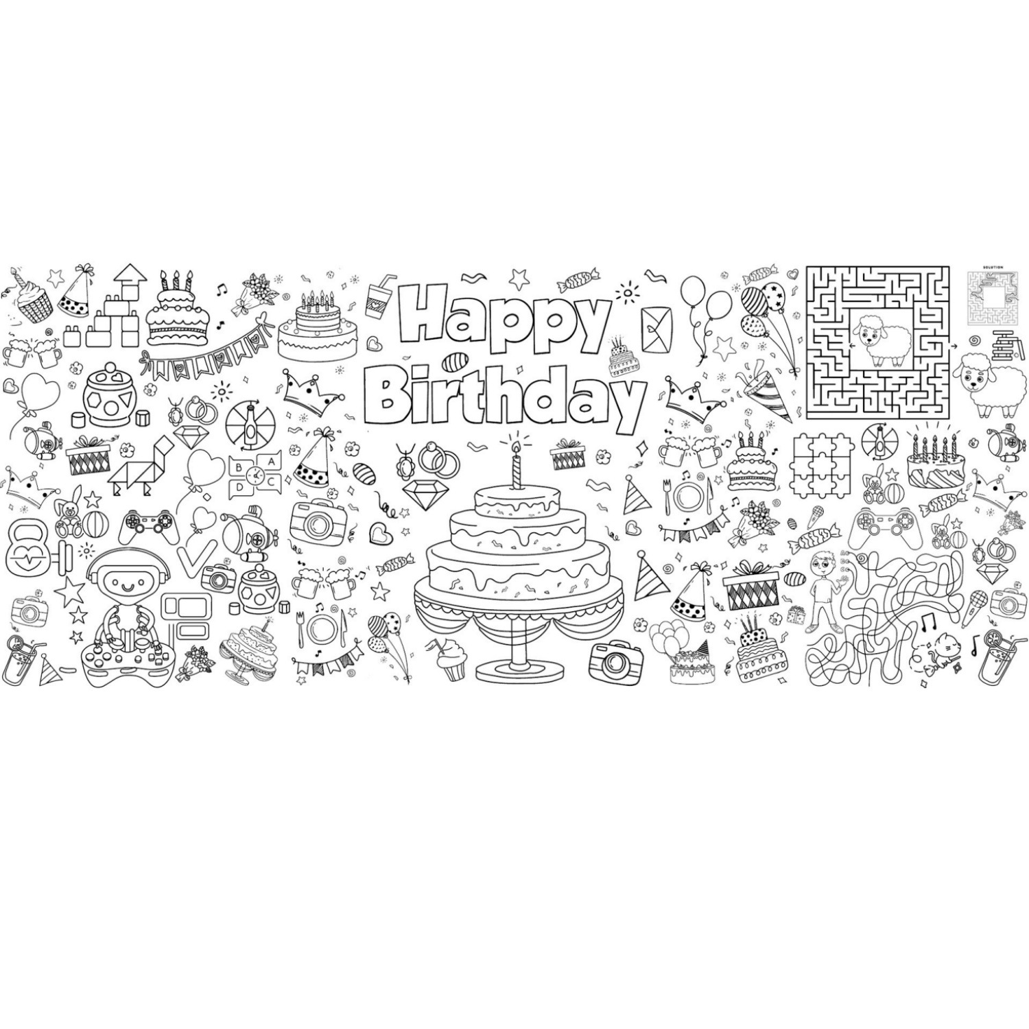 Custom Coloring Poster/Tablecloth-Christmas Crafts for Kids 6
