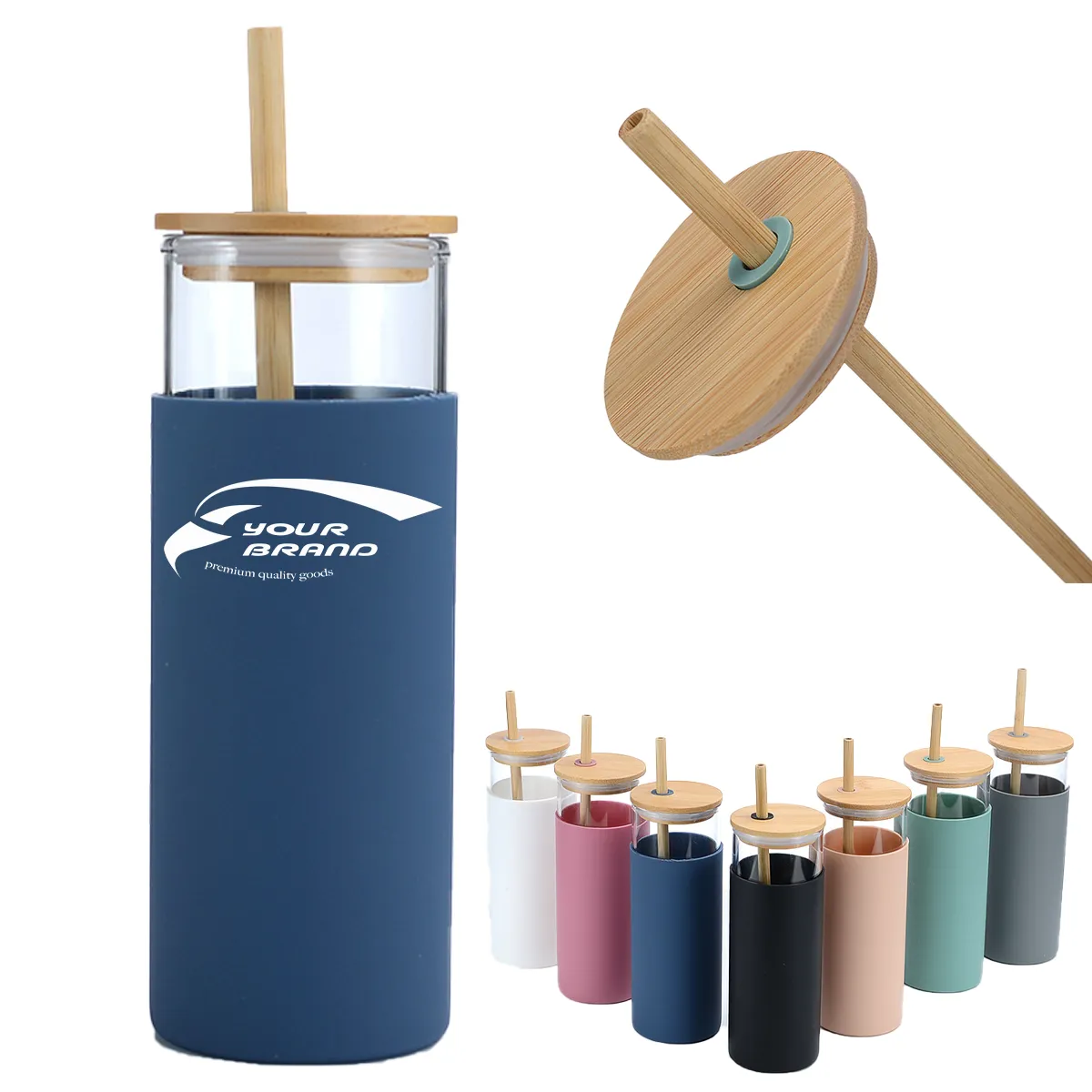20OZ.Tumbler With Bamboo Lid & Straw Cup Beer Coffee Glasses 7