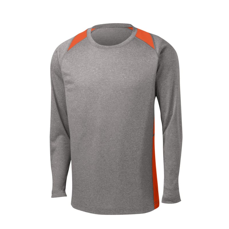 Sport-Tek Long Sleeve Heather Colorblock Contender Tee. 75