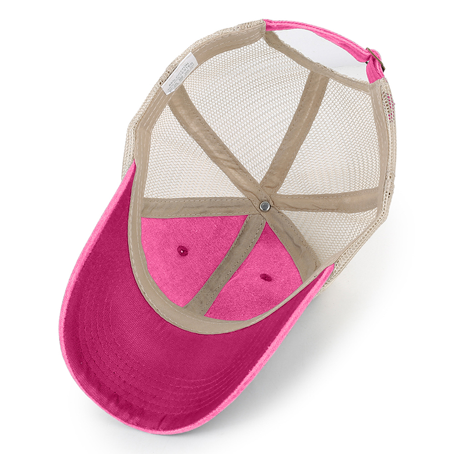 Stock 2-Tone Washed Cotton 6-Panel Trucker Cap 9