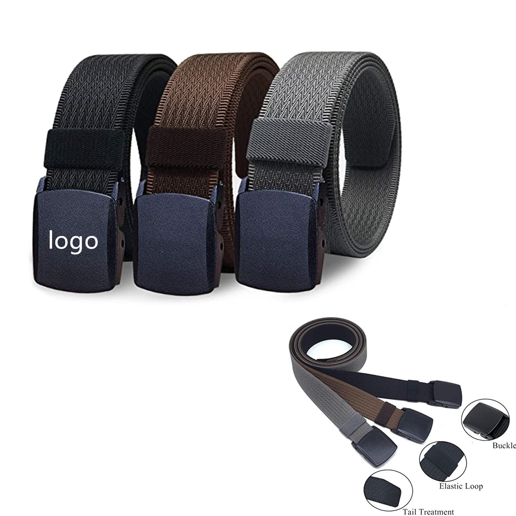 Men's Nylon No Metal Nickel Free Tactical Hiking Belt 2