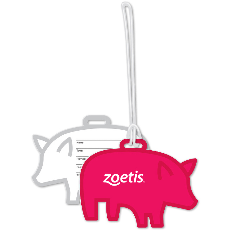 Custom Write-On Luggage Tags .020 Plastic (12 sq/in) Full Colour - 6" Loop