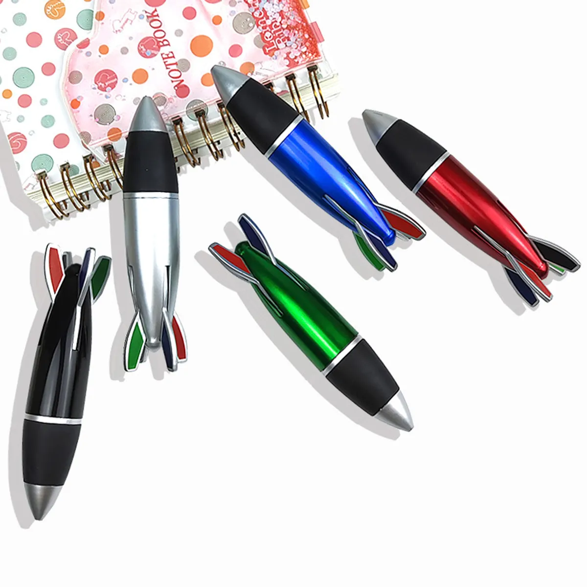 4 in 1 Mini Rocket Shape Pens Ballpoint For School Office 4