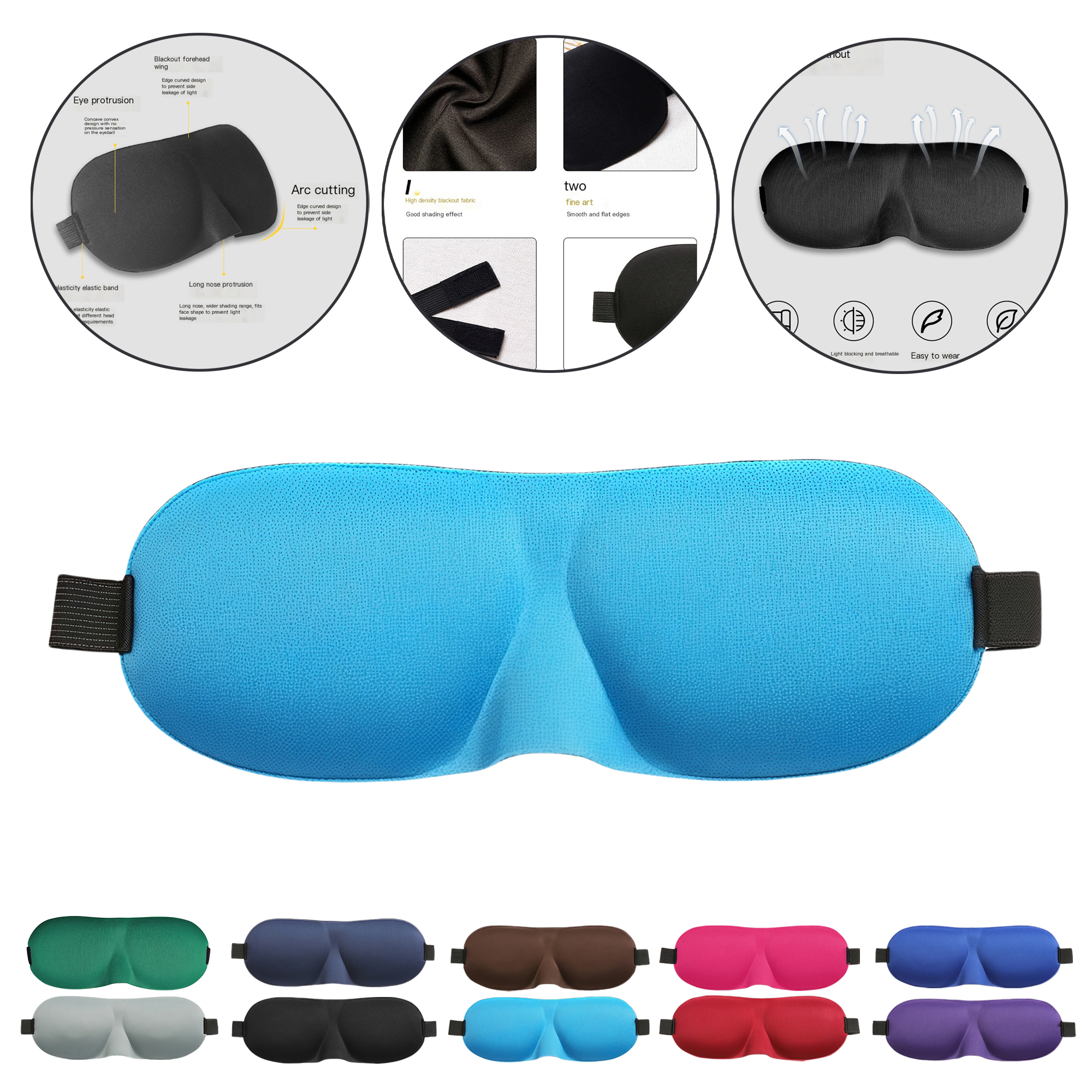 3D Contoured Sleep Eye Mask for Total Blackout 11