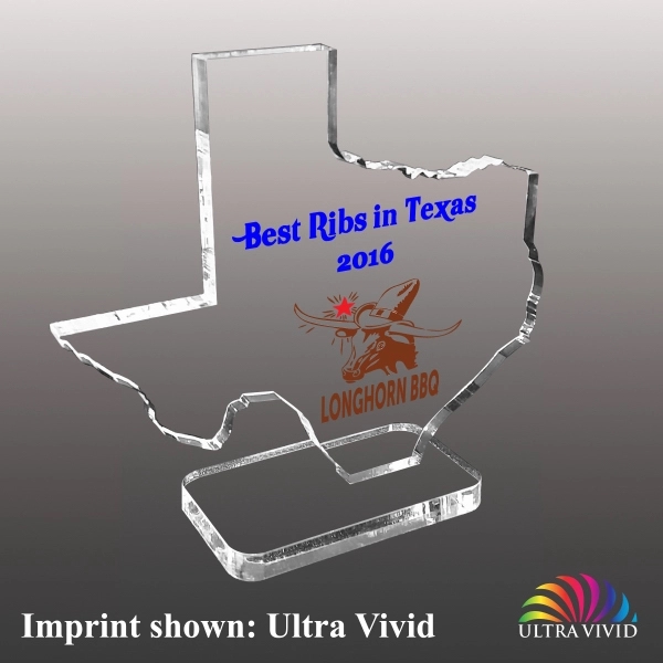 State of Texas Shaped Acrylic Award - Ultra Vivid Color