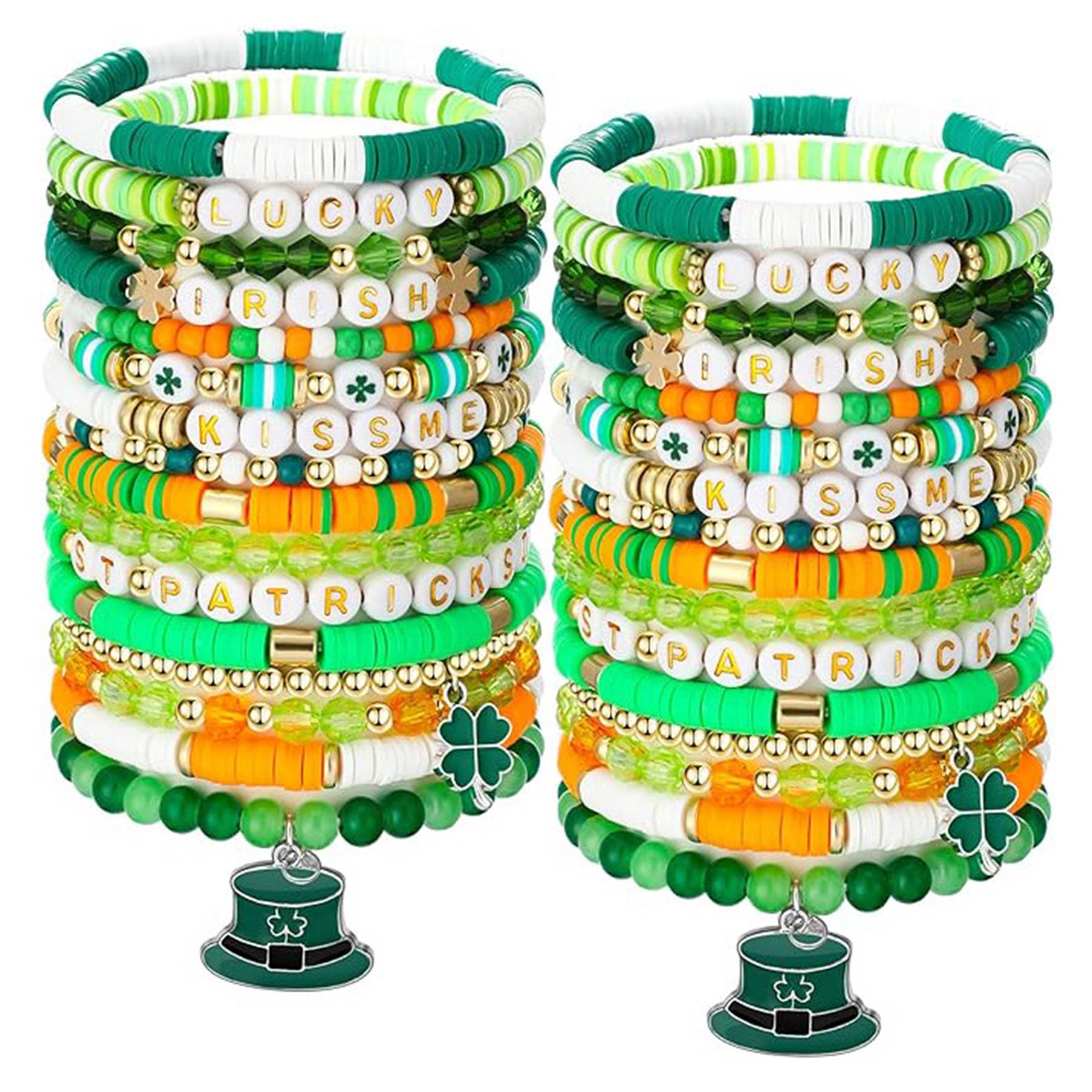 Plastic Lucky clover letter stretch bracelet 5