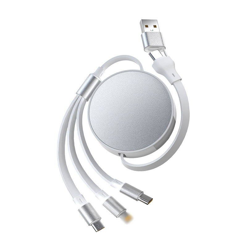 66W 5-in-1 Metal Retractable Fast Charging Cable Cord 4