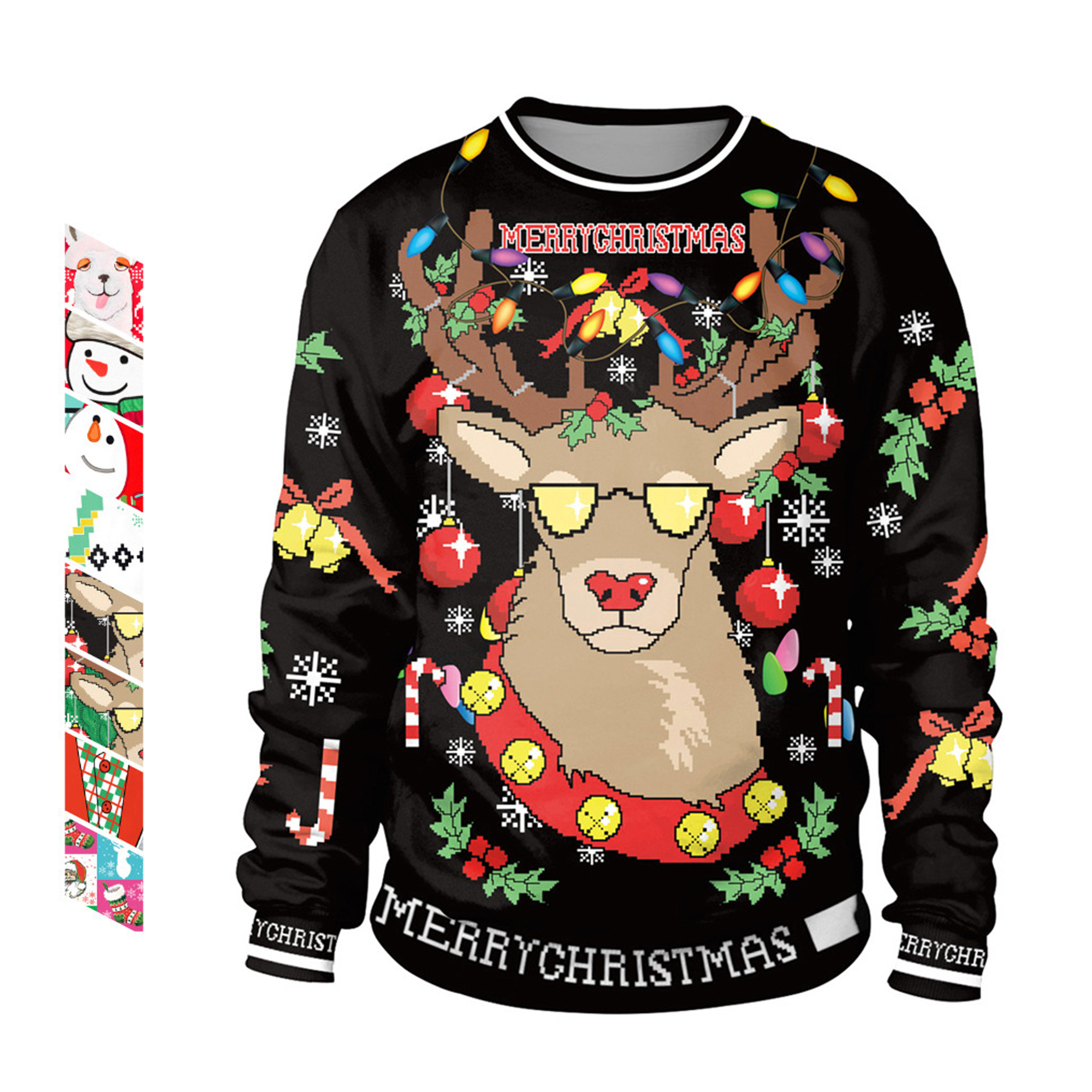 Unisex Crew Neck Knitted Ugly Christmas Sweater 2
