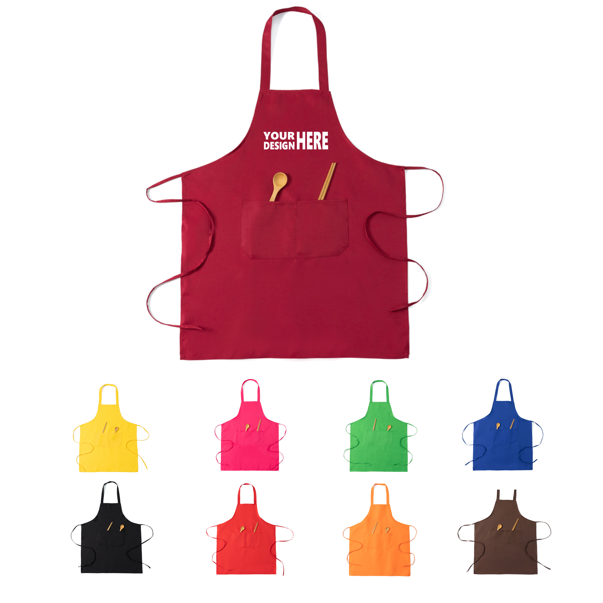 Pocketed Polyester Hanging Neck Apron 3
