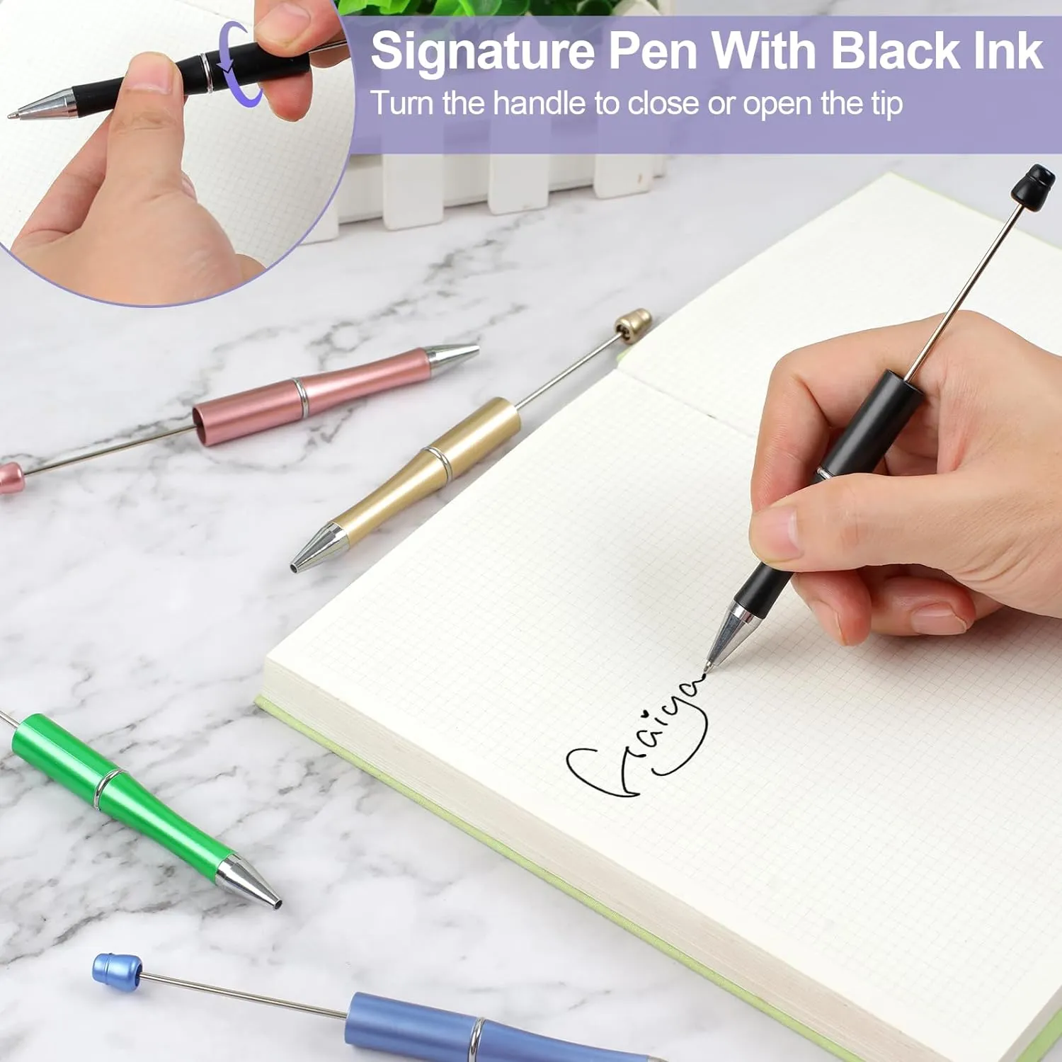 Plastic Beadable Ballpoint Pen for DIY 2