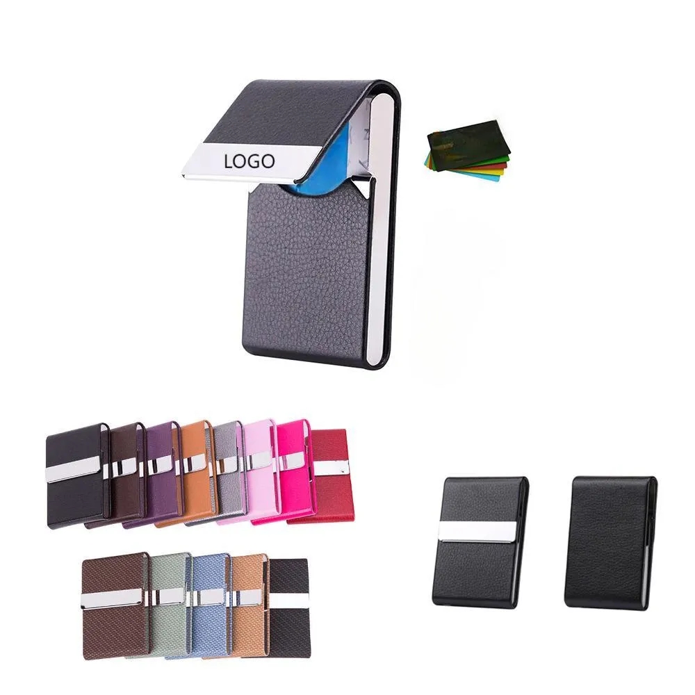 Leather Business Card Holder with Magnetic Closure 4