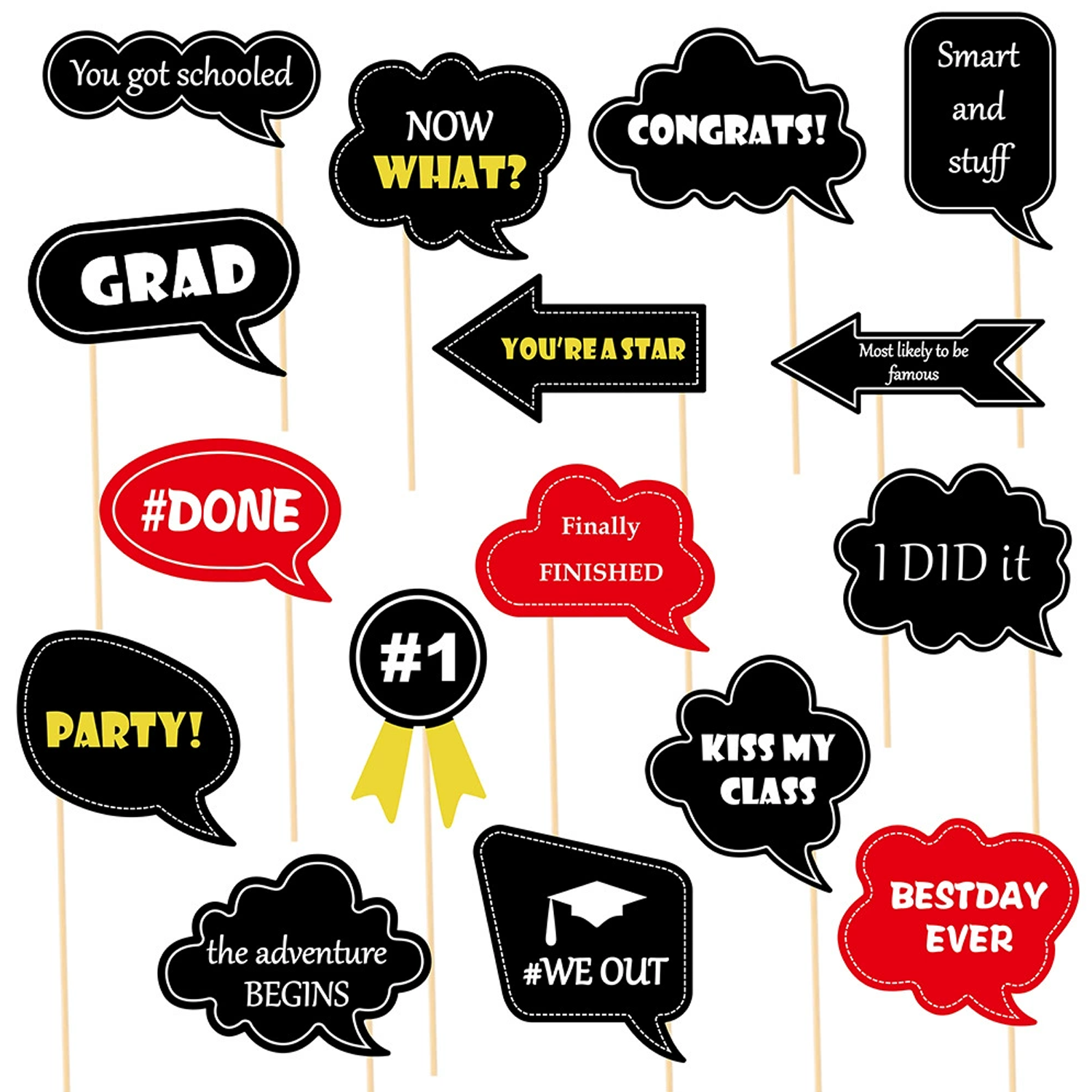 College Graduation Party Funny Photo Prop Set 4