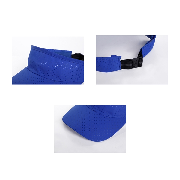 Stock Solid Color Quick Dry Poly Visor, Elastic Back 7
