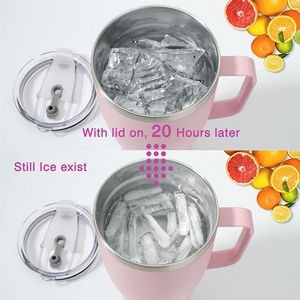 40 oz Mug Insulated Tumbler with Handle and Straw 3