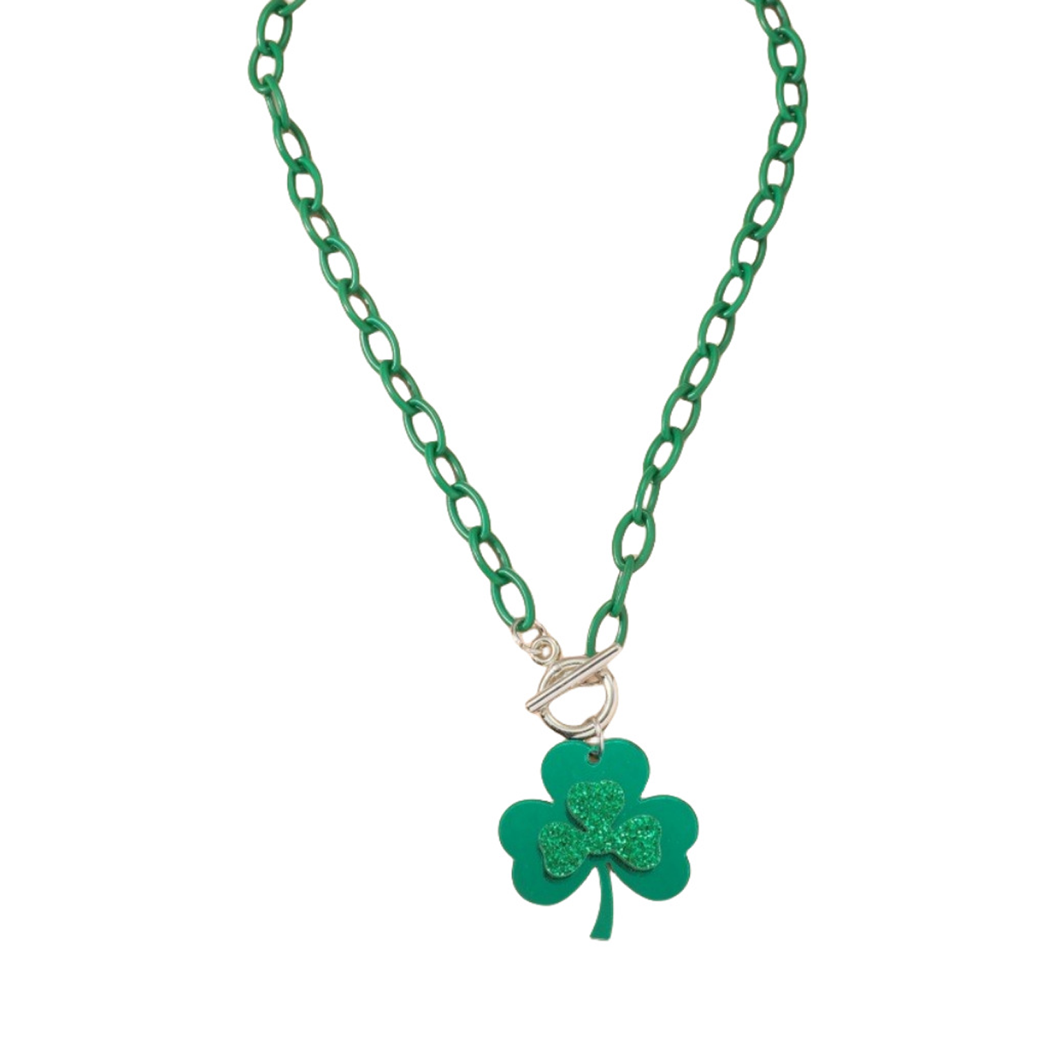 Fashion personality green clover necklace collarbone chain 2