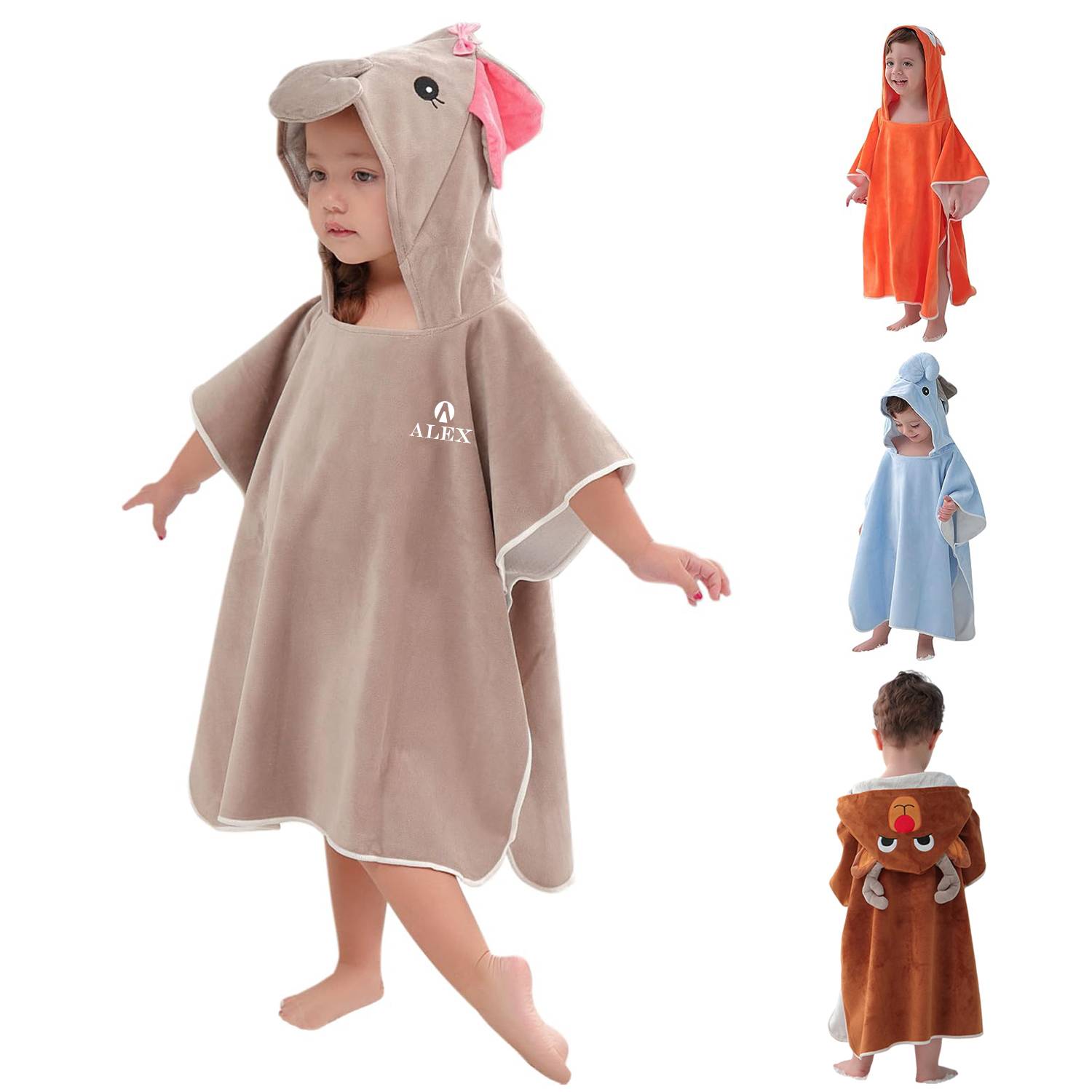 Unisex Kids Hooded Poncho Beach/Bath/Pool Towel 2