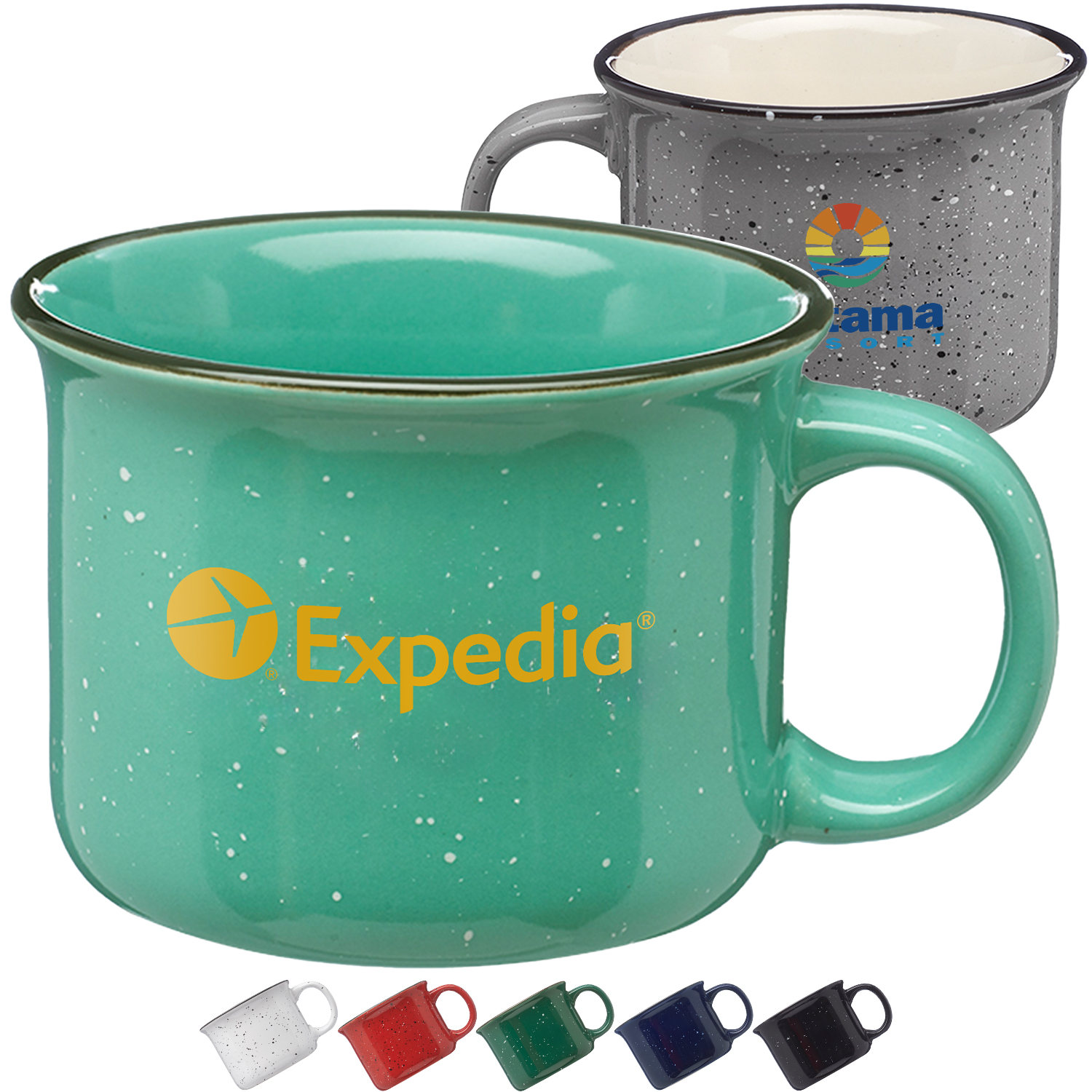 7.5 oz. Campfire Speckled Ceramic Coffee Mugs w/ Flared top 2