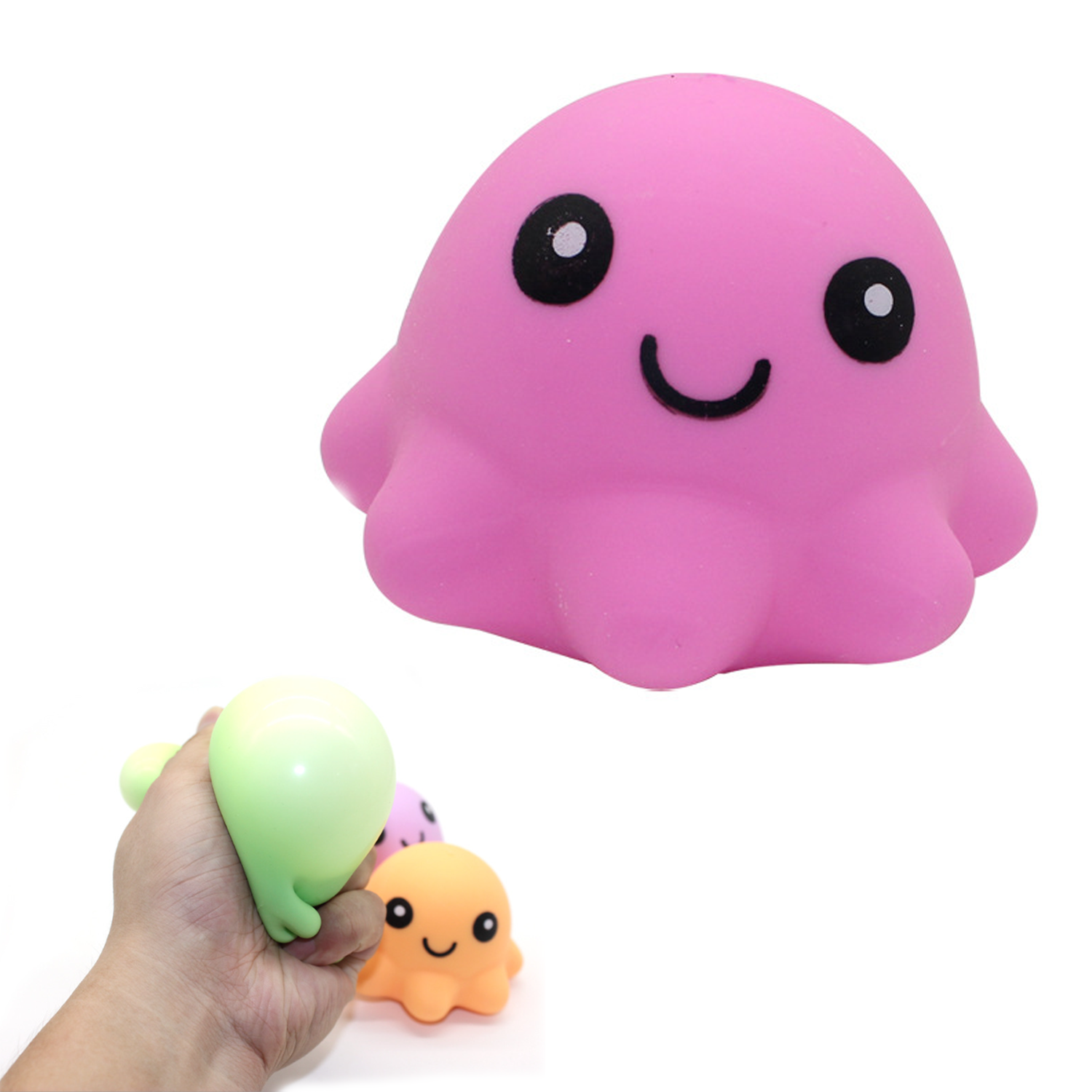 TPR soft rubber rainbow octopus decompression toy 6