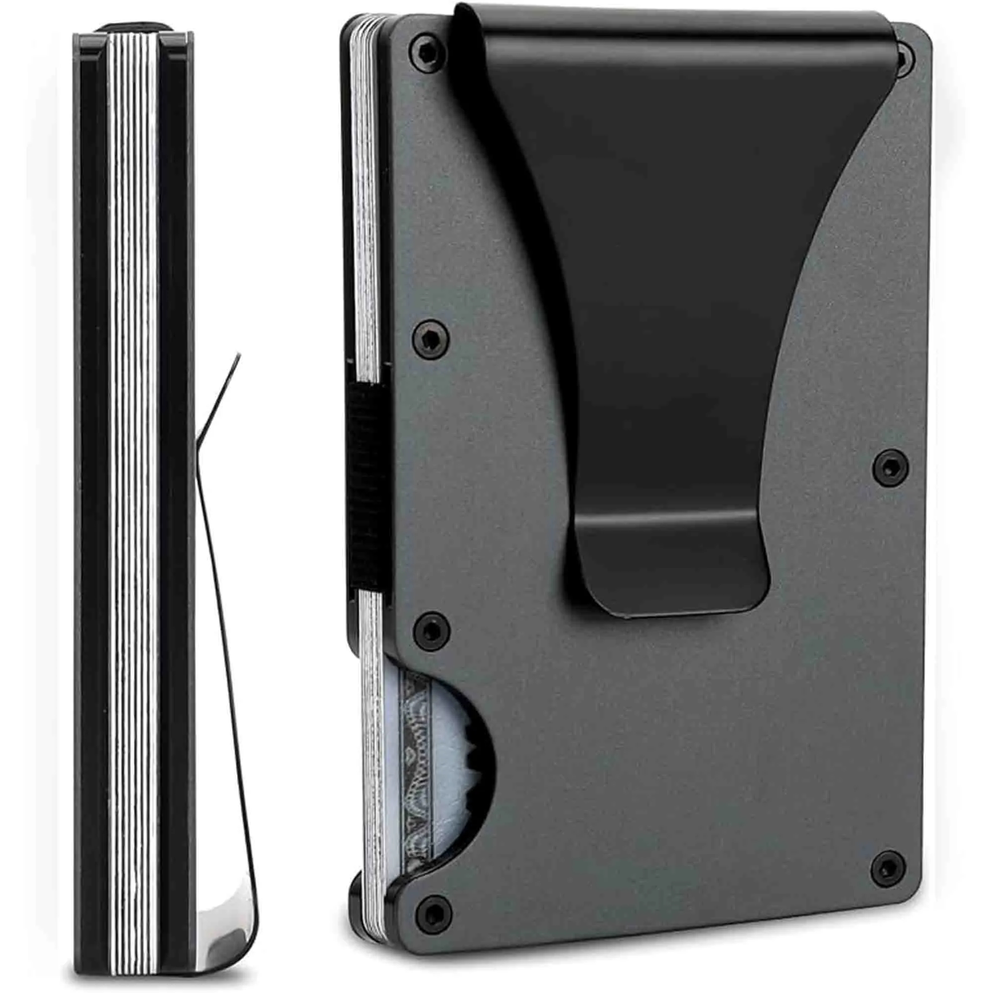 Minimalist Carbon Fiber RFID Blocking Aluminum Metal Wallet 12