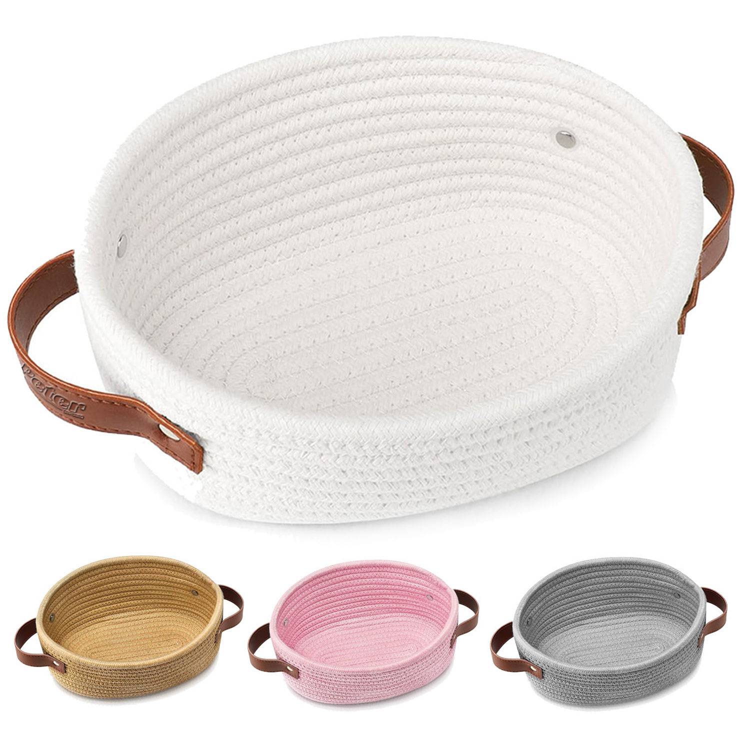 Large Capacity Durable Foldable Cotton Rope Storage Basket 2