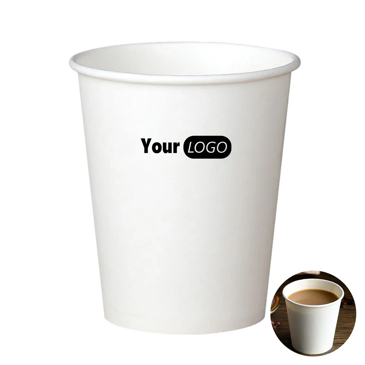 White Single Wall Disposable Paper Cups 4