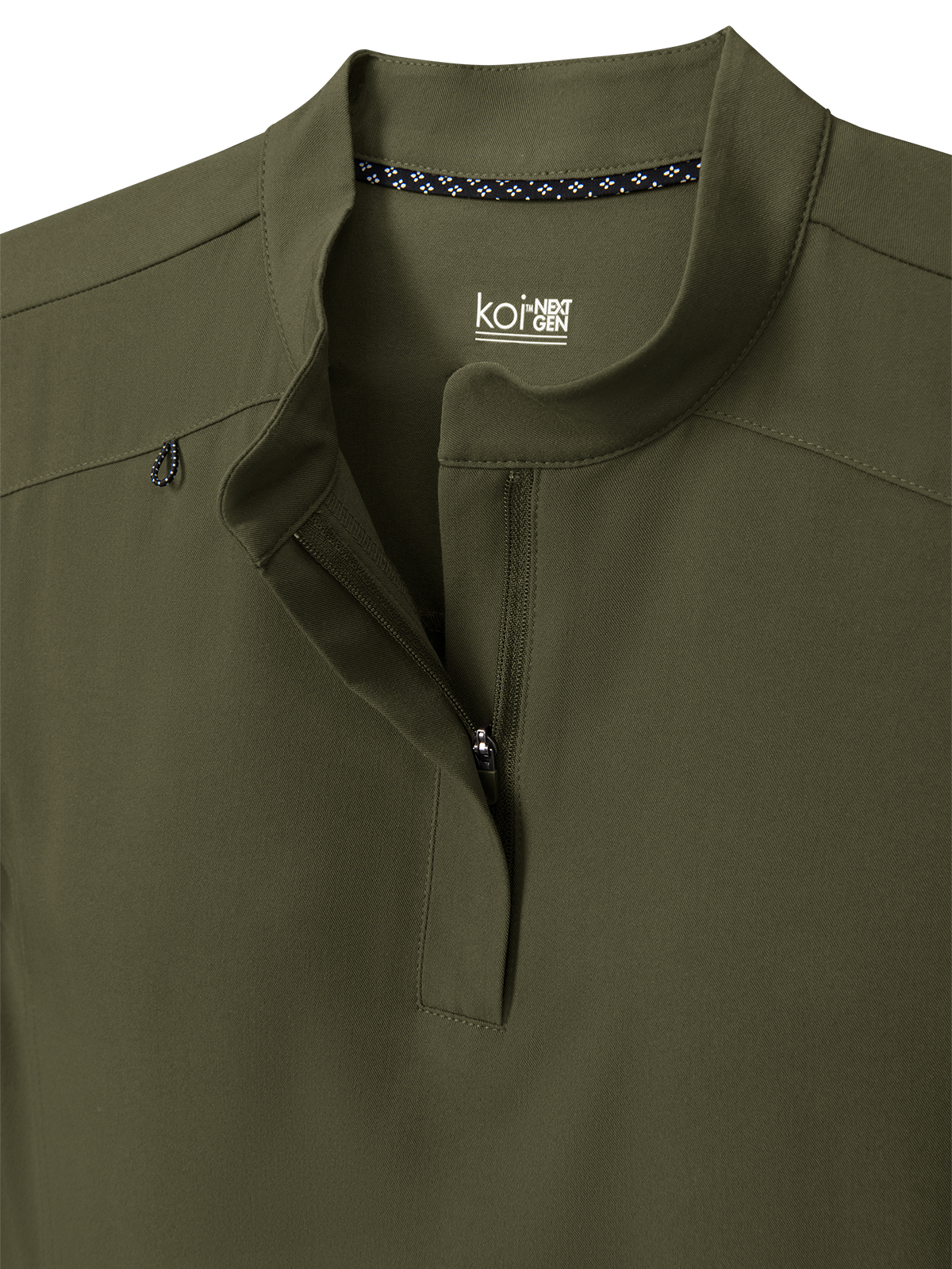 koi - Next Gen - Women's Four-Pocket Zipper-Neck Mandarin Collar Driven Top 9