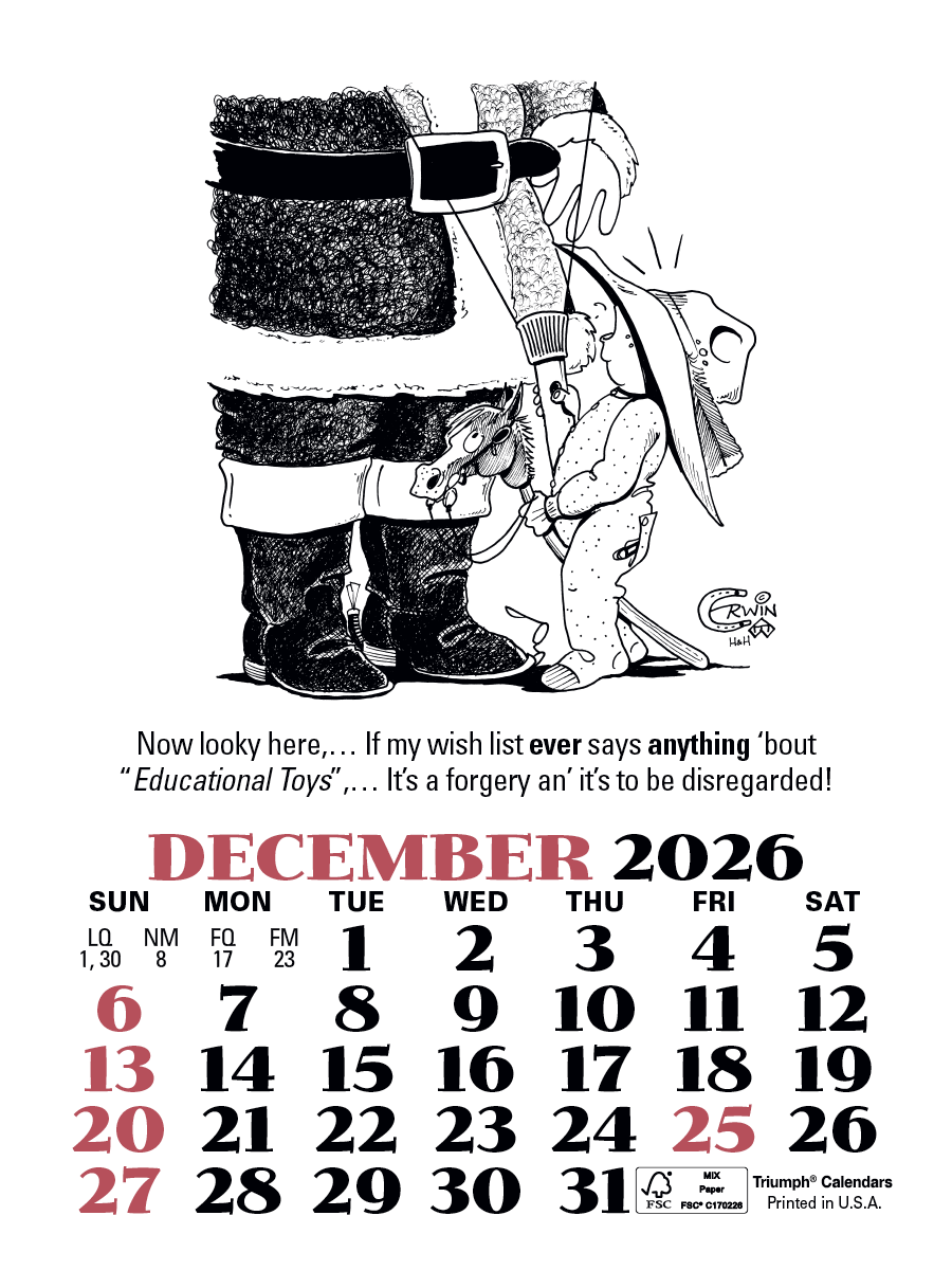 Press-N-Stick Cowboy Calendar