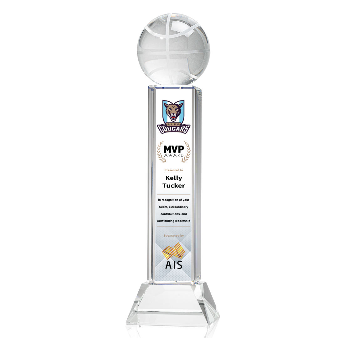 Basketball VividPrint™ Award on Stowe - Clear 3