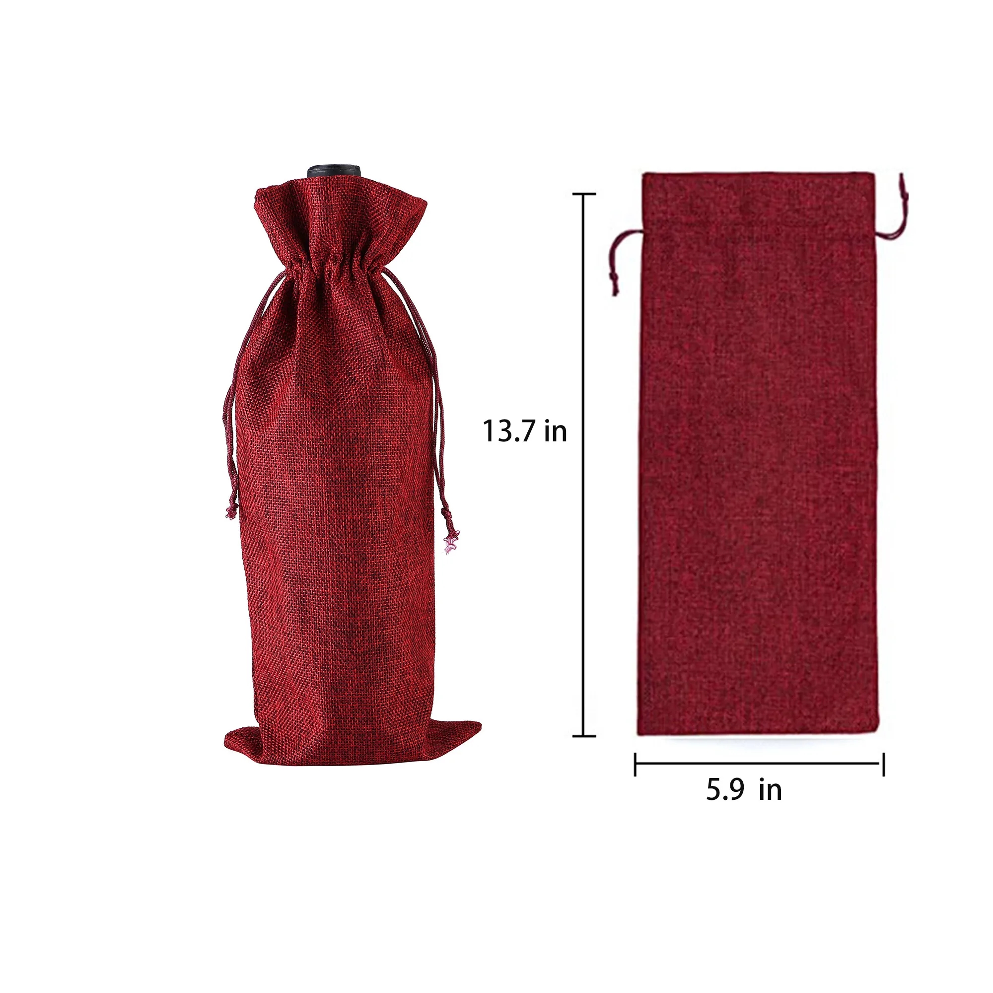 Wine Bottle Bag With Drawstring 10pcs 9