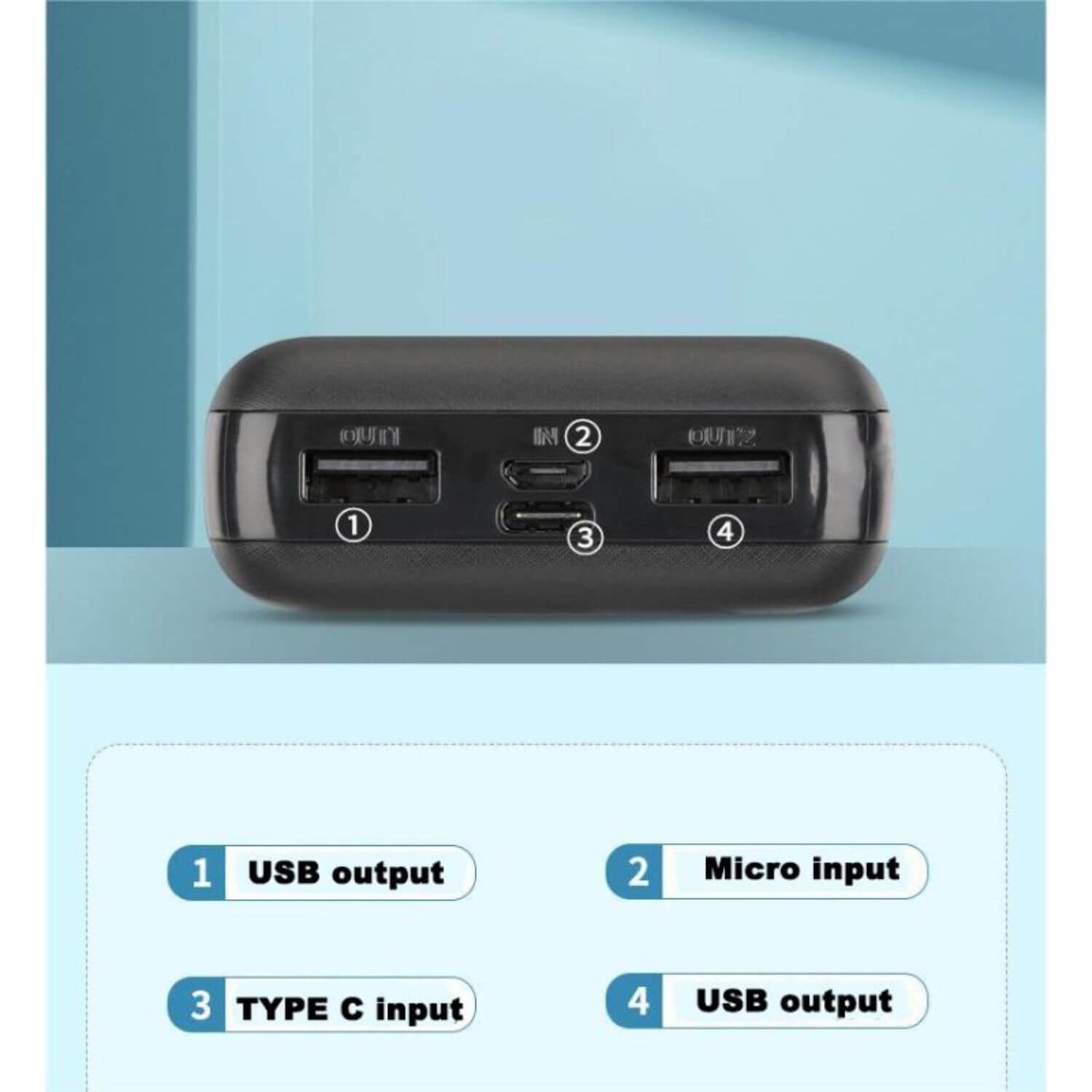 Compact 10000mAh Capacity Power Bank 2