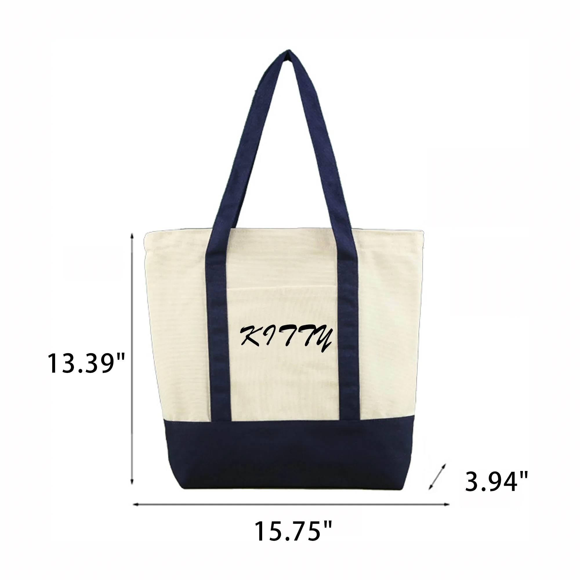 Colorful Patchwork Canvas Tote Bag, custom tote bag with logo imprint 2