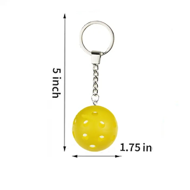Pickleball Keychain with Perforated Design 3