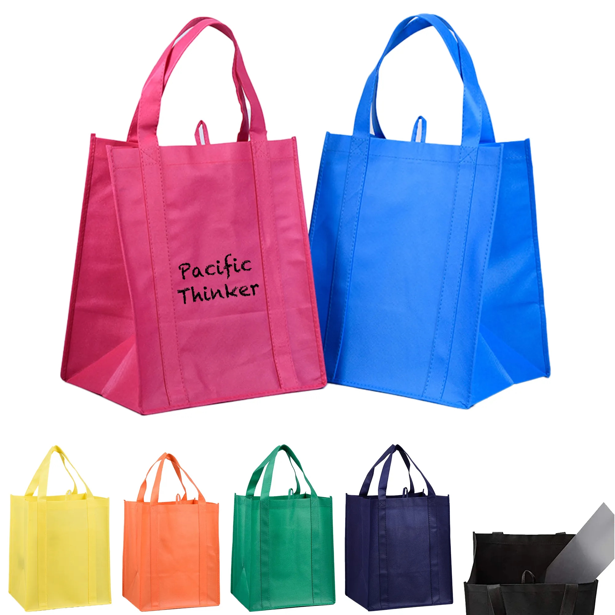 Non-Woven Grocery Tote Bag with a plastic bottom 9