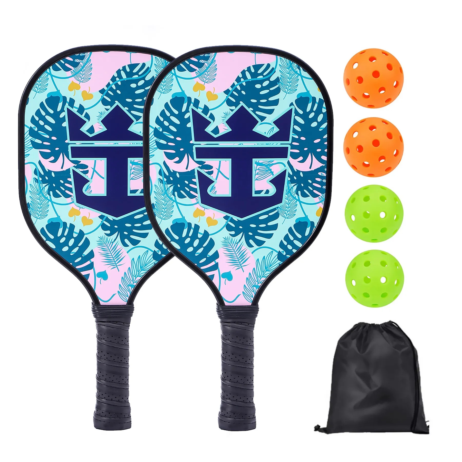 Wooden Pik Racquet (2 rackets+4 balls+1 bundle of pockets) 2