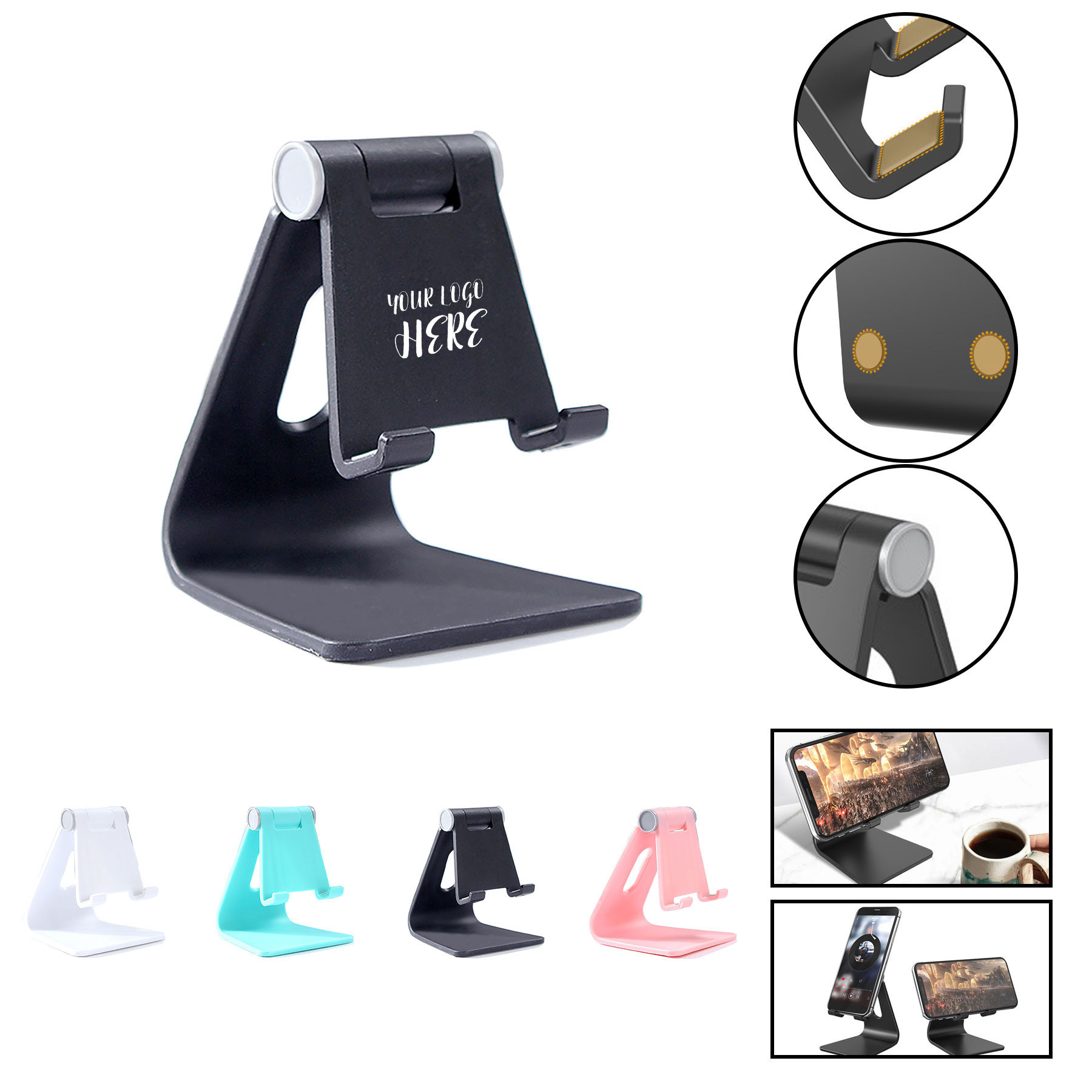 Fully Adjustable Foldable Desktop Phone Holder 1