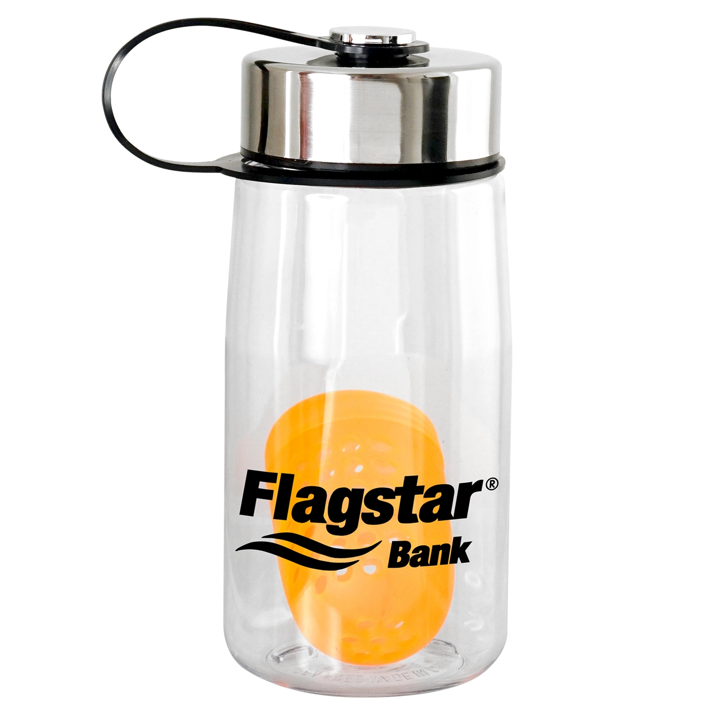 Metal Lanyard Lid 18 oz. Recycled Bottle with Floating Infus 12