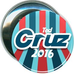 Cruz, Blue and Red Stripes, Political Button