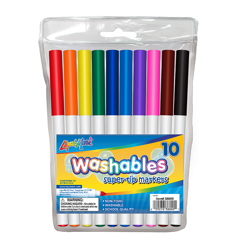 Set of 10 Washable Super Tip Markers - Assorted Colors 1