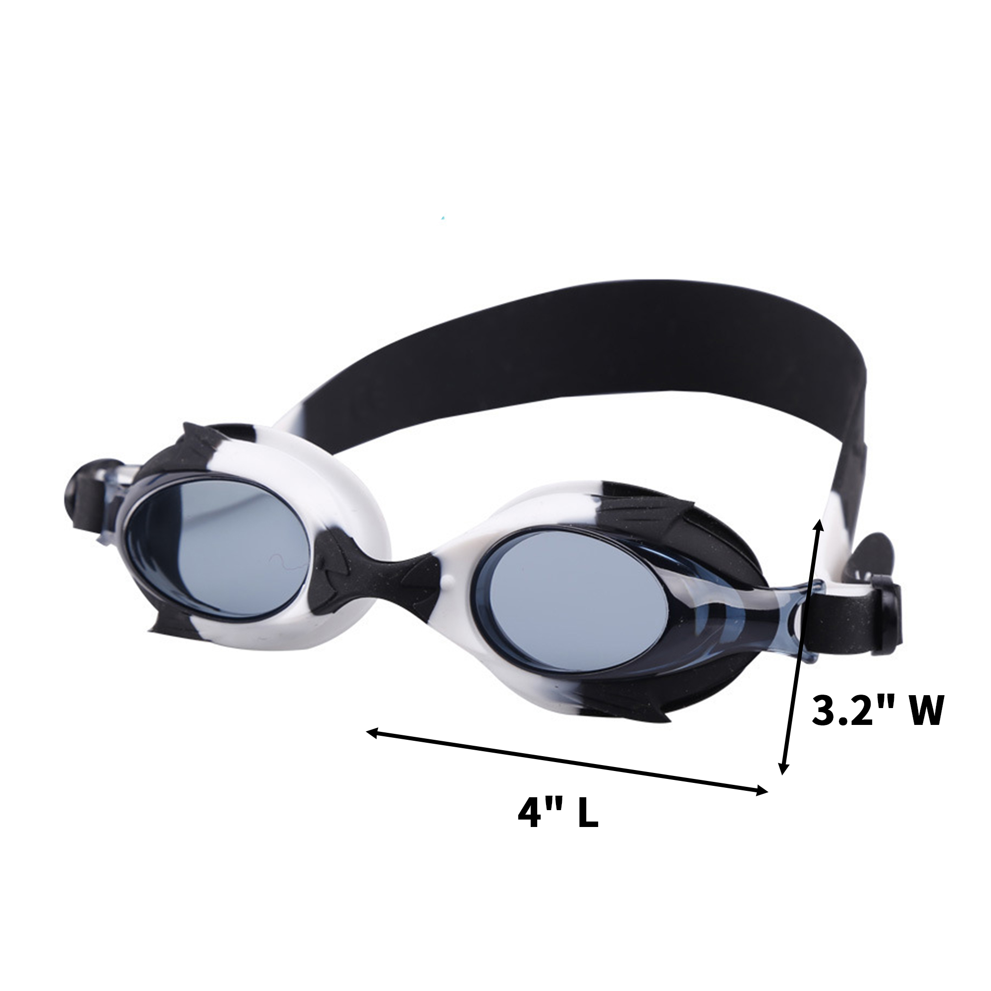 Youth Silicone Swim Goggle With Case Anti Glare 4" 6