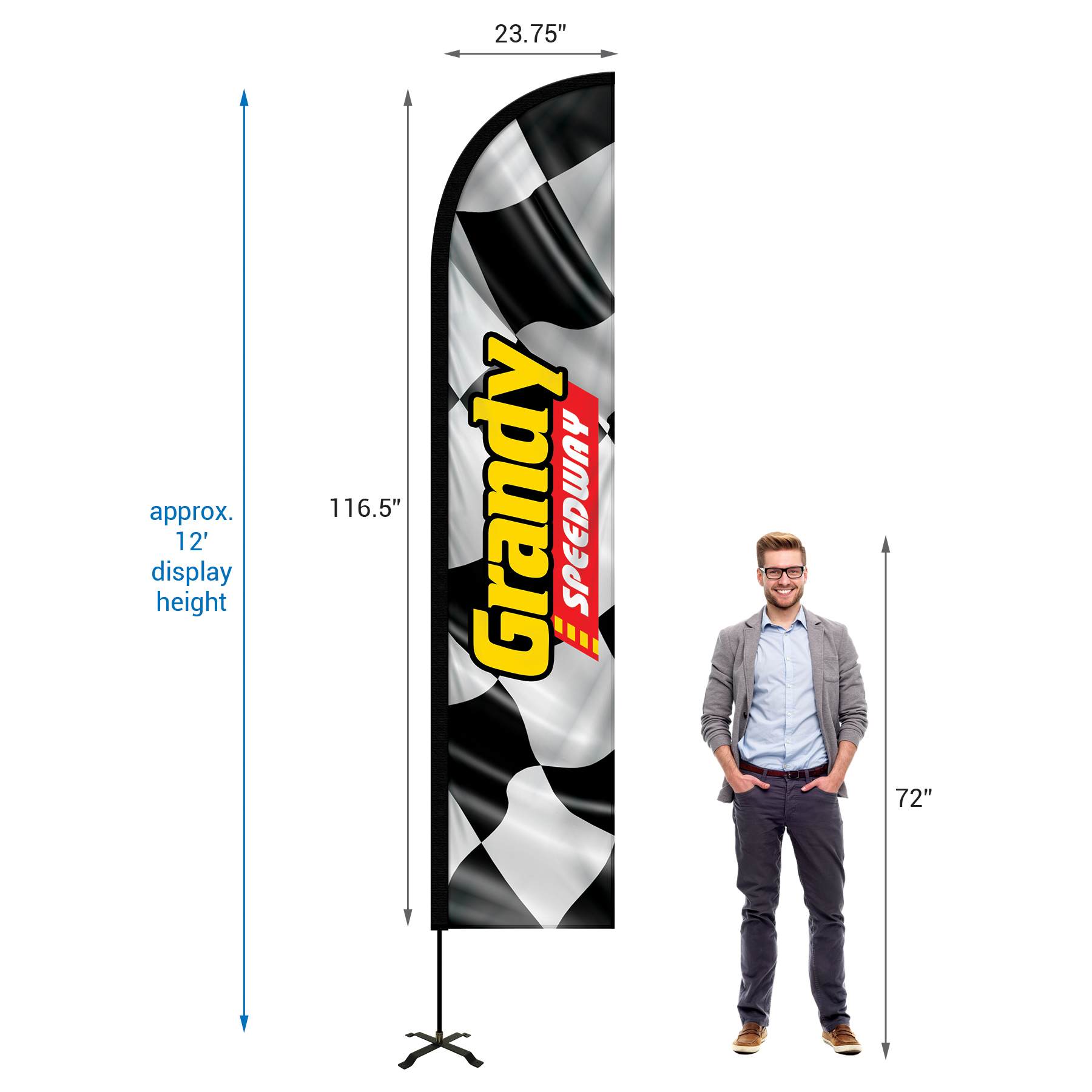 10' Portable Single Reverse Half Drop Kit w/ Cross Base 15