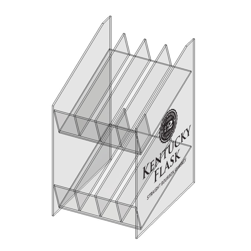 2 Tier Acrylic Beverage Display 4 Rows