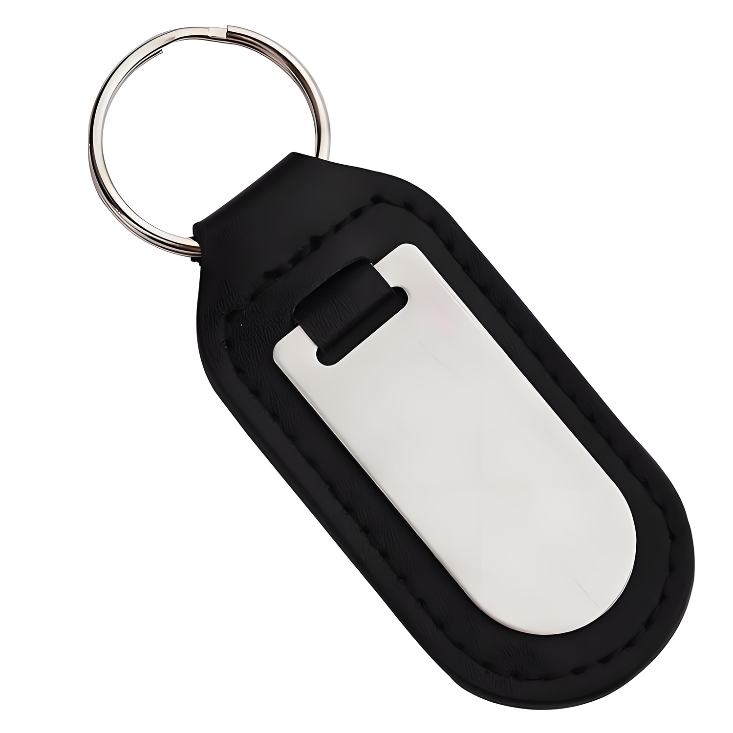 Customized Genuine Leather Stainless Steel Keychain 3