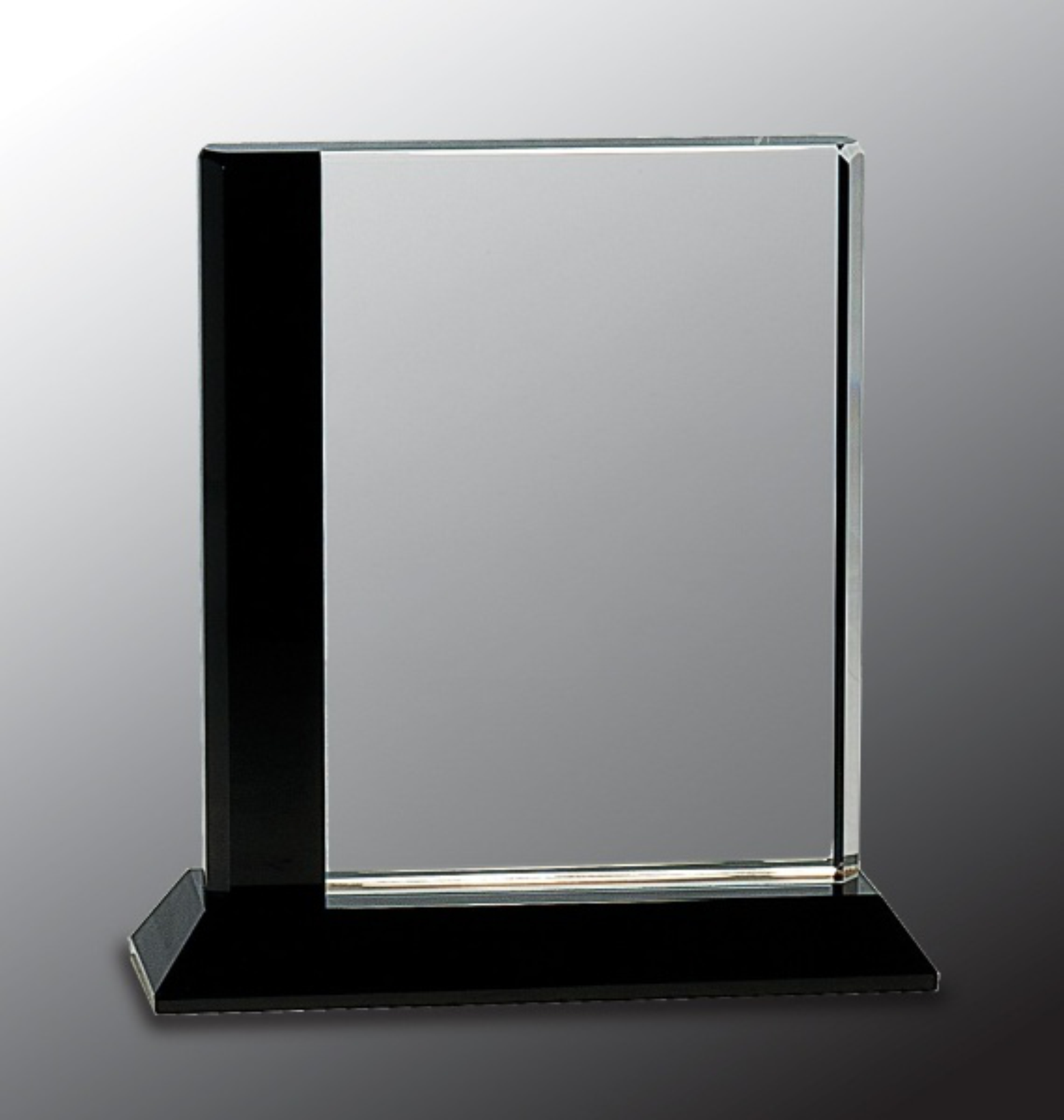 6 1/2" x 7" Black Edge Crystal on Black Base Crystal Award 3
