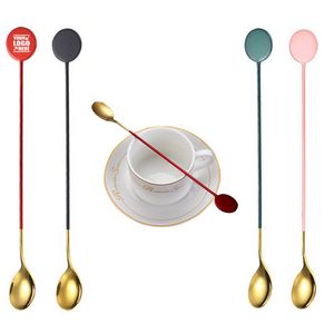 Dual Color Round Tail Stainless Steel Stirrer Spoon, custom kitchen gadget with logo imprint 16