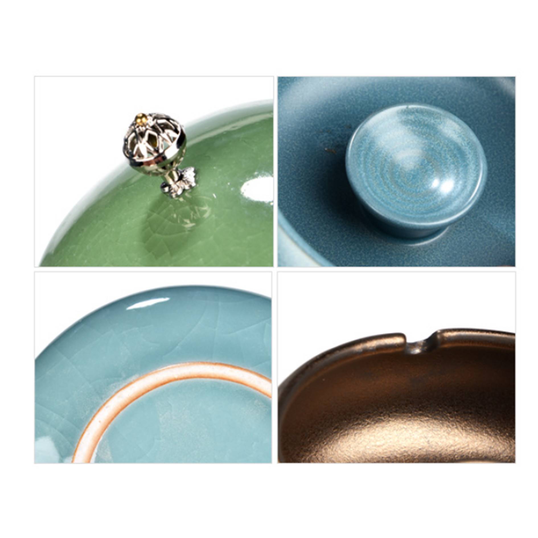 Creative Luxury Ceramic Ashtray With Lid 3