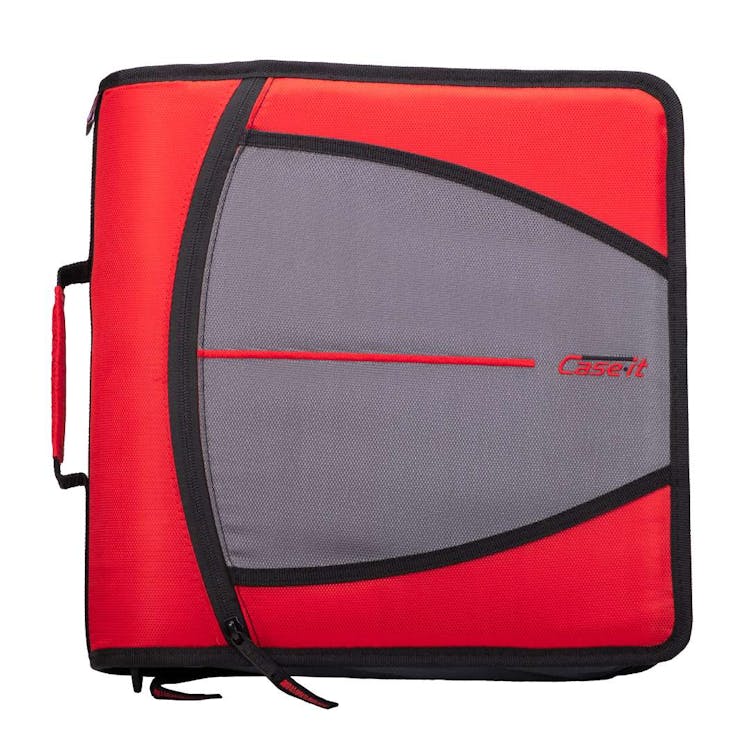 Case-It Mighty Zip Tab Binder - Red 3" 1