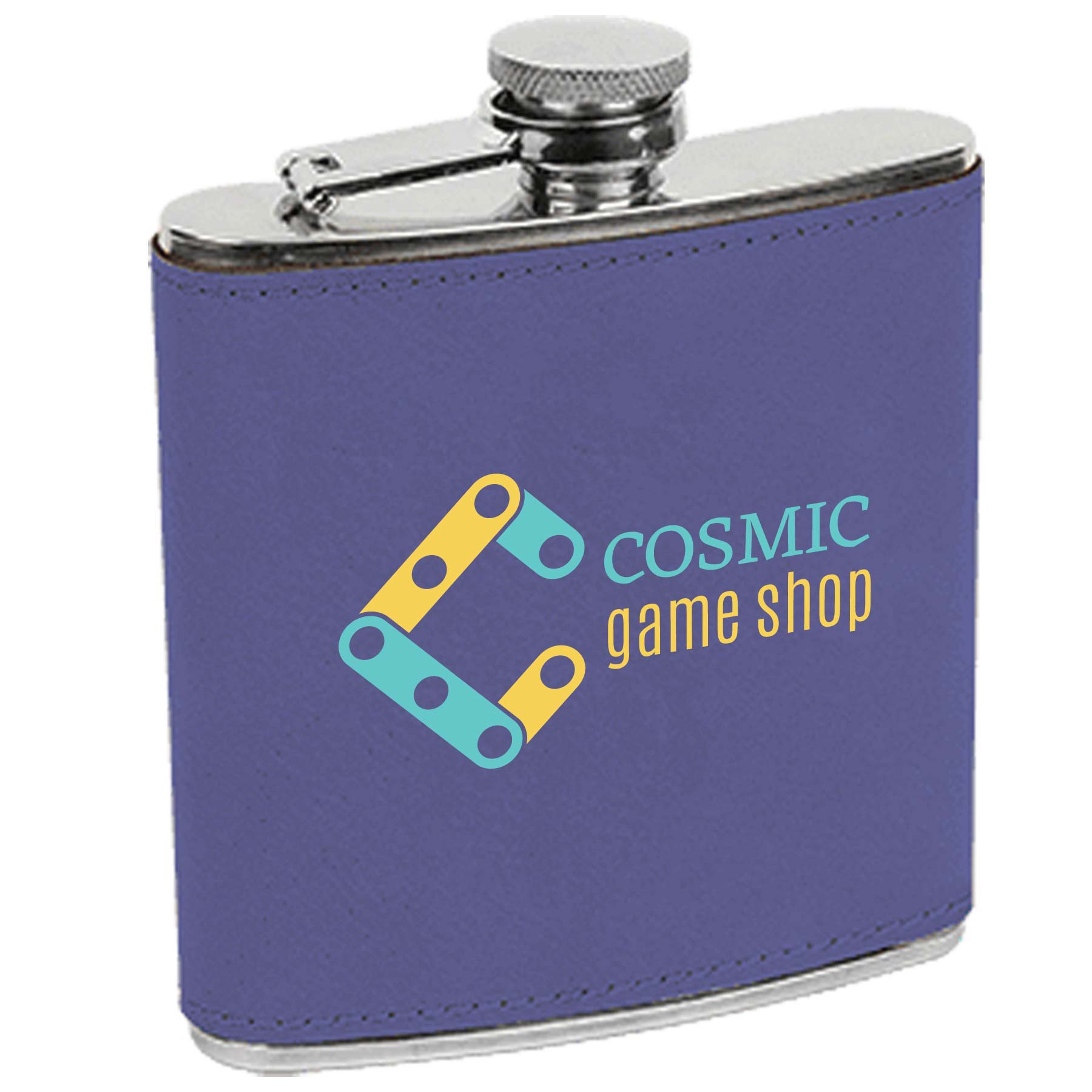 Purple Leatherette Stainless Steel Flask