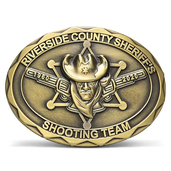 Custom Belt Buckles (2"x3" Oval), custom branded apparel with logo imprint 2