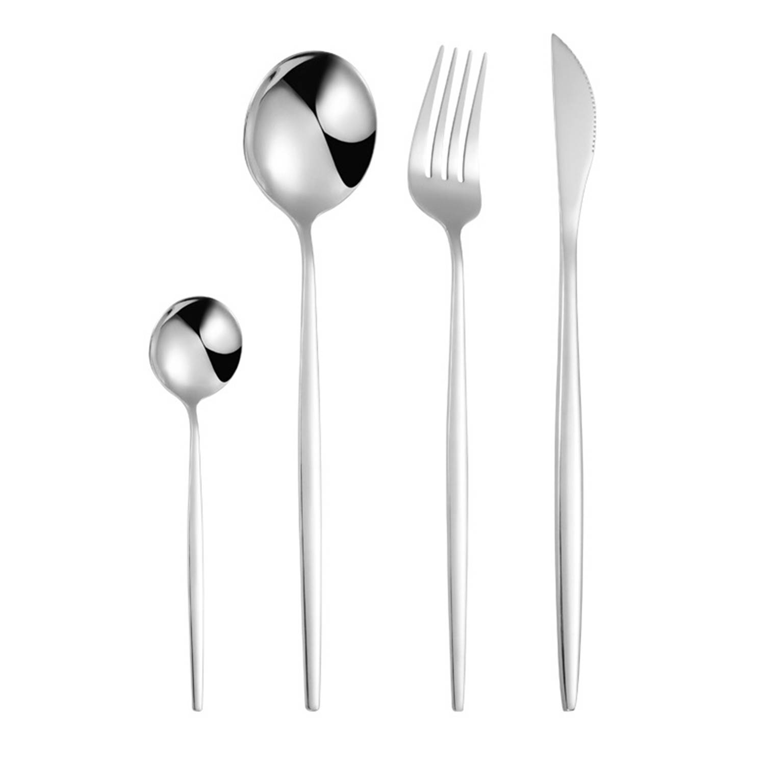 Stainless Steel Knife Fork And Spoon Cutlery Flatware Set 6