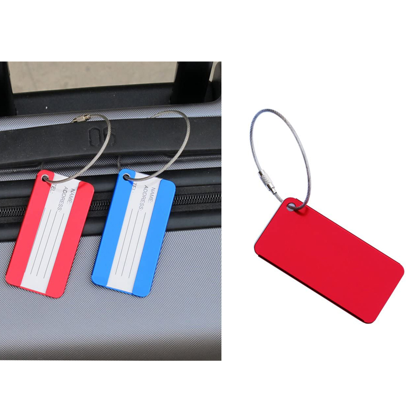 Metal Travel Luggage Tags Suitcase Card Holder w/Key Ring 6